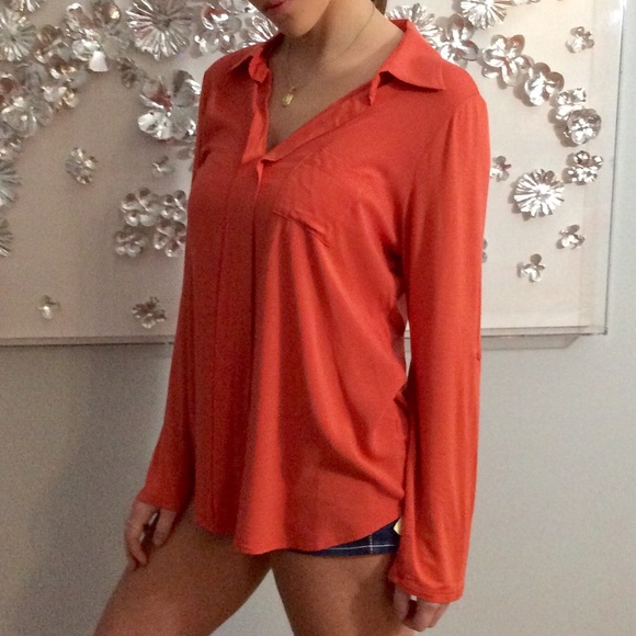 Pleione Orange blouse, size M - Picture 3 of 4